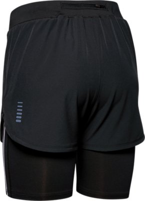 Under Armour Women's UA RUSH™ Run Upstream Camo 2-in-1 Shorts 1355224 Size S 